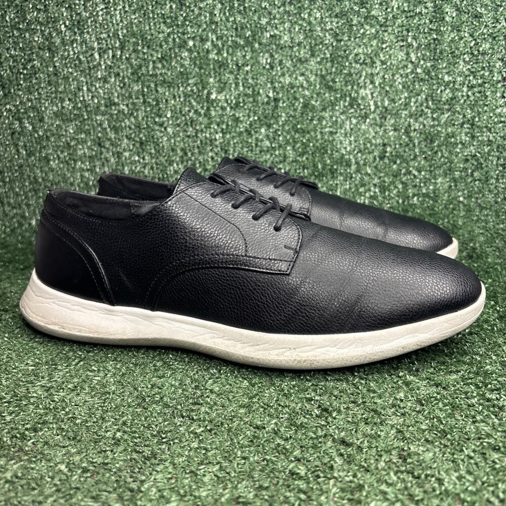 Calvin Klein Men's Black‎ Vegan Leather Lace Up Sneakers Casual Comfort Size 11
